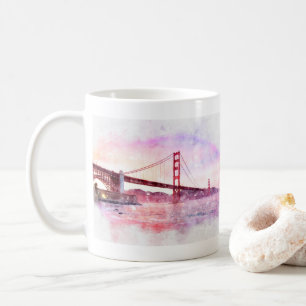 Taza De Café Atractivo pastel del puente Golden Gate en San Fra