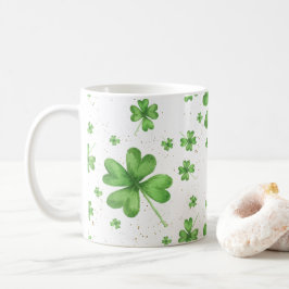 Taza De Café Atractivo verde de cuatro hojas
