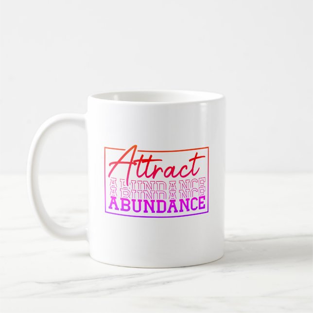 Taza De Café Atraer Personalizado motivacional de abundancia (Izquierda)