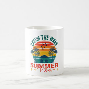 Taza De Café Atrapa la Ola Vibraciones de Verano