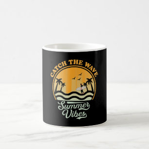 Taza De Café Atrapa las Vibraciones de Verano de la Ola