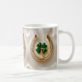 Taza De Café Atrapado afortunado con la herradura del oro