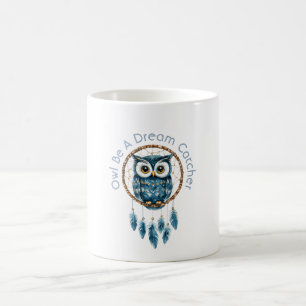 Taza De Café Atrapasueños de búho azul