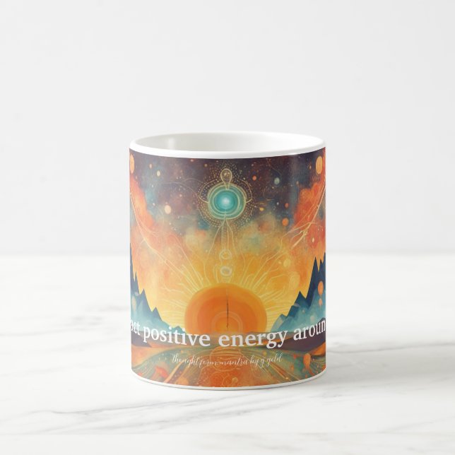 Taza De Café "Atraudo energía positiva a mi alrededor". Mantra  (Centro)