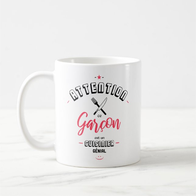Taza De Café Attention ce garçon est un cuisinier génial (Izquierda)