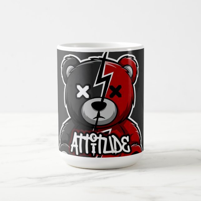 Taza De Café Attitude Split Bear | Lightning X-Eyes Teddy Graph (Centro)