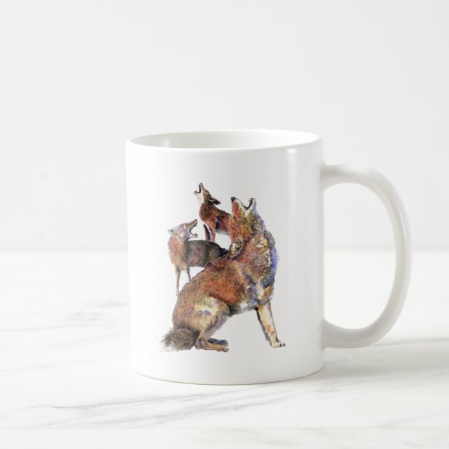 Taza De Café Aturamiento acuático Coyotes Arte de naturaleza an (Derecha)