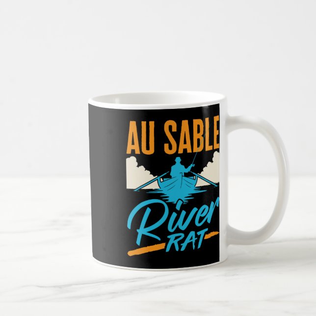 Taza De Café Au Sable River Rat Rafting Canoeing Fishing Boatin (Derecha)