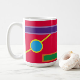 Taza De Café Audaces colores Arte digital geométrico