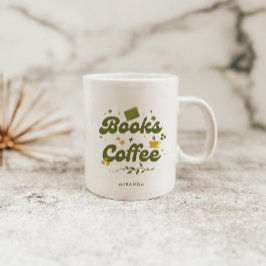 Taza De Café Audaces Libros Florales Retro y Café Café Lover Ca