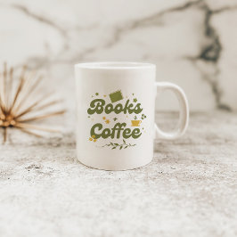 Taza De Café Audaces libros florales y libros de café retro