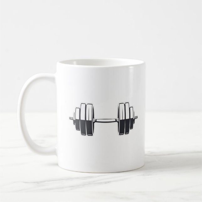Taza De Café Audaz Poder de Dumbbell - Diseño de ajuste Minimal (Izquierda)