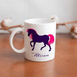Taza De Café Audaz y elegante animal personalizado caballo mora