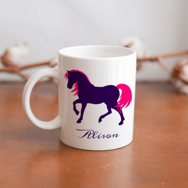 Taza De Café Audaz y elegante animal personalizado caballo mora (Subido por el creador)