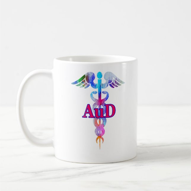 Taza De Café Audiólogos Médicas de audiología de AuD Caduceus (Izquierda)