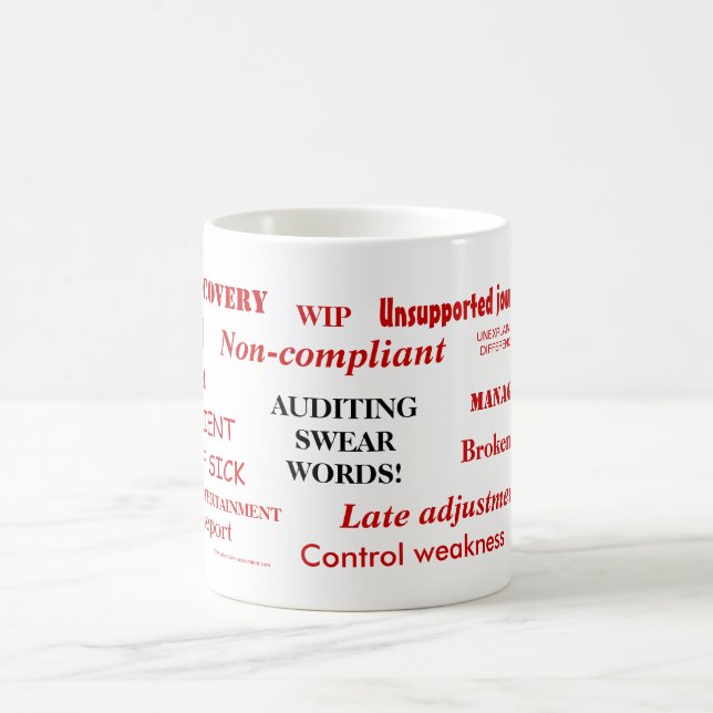Taza De Café Auditando las palabras suaves Mug | Divertida idea (Centro)