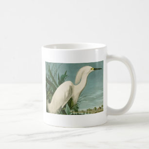 Taza De Café Audubon Snowy Heron White Egret Bird Birding