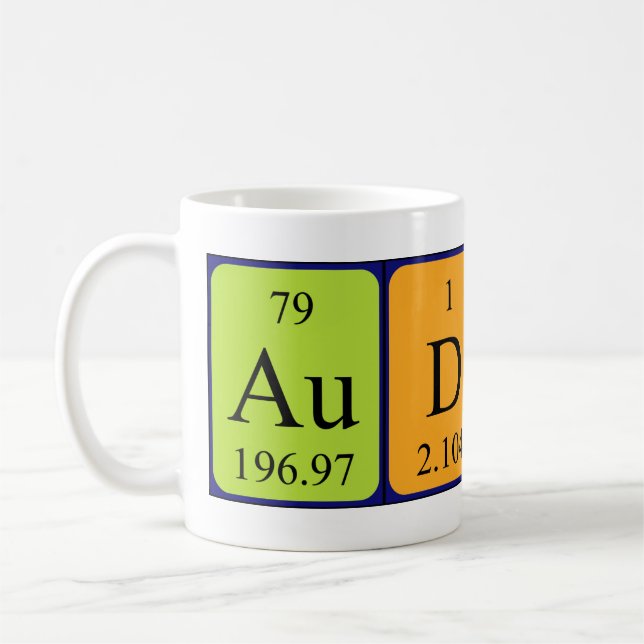 Taza De Café Audun nombre de tabla periódica mug (Izquierda)