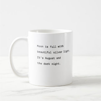 Taza De Café august coffee mug typoetic poetic full moon