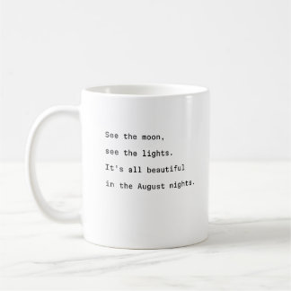 Taza De Café august coffee mug typography poetic moon