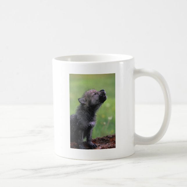 Taza De Café Aullidos del lobo del bebé (Derecha)