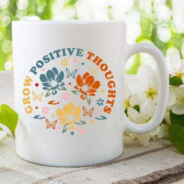 Taza De Café Aumentar los pensamientos positivos | regalo de ag (grow positive thoughts Mug, gift for teacher, teacher Mug ,teacher appreciation gifts,teachers gifts)
