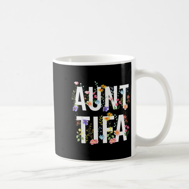 Taza De Café Aunt Tifa - Retro Wildflowers Floral Feminist Mom  (Derecha)