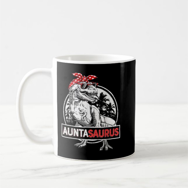 Taza De Café Auntasaurus T rex Dinosaur Auntie Saurus Family Ma (Izquierda)
