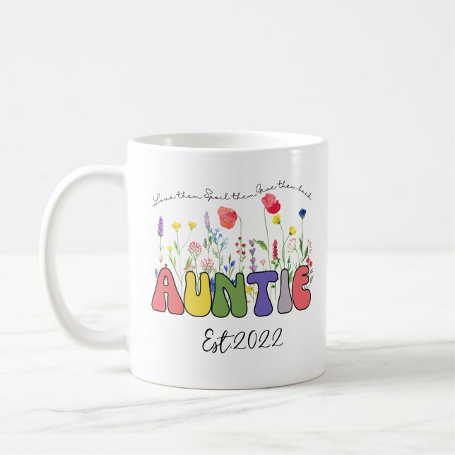 Taza De Café Auntie est de flor silvestre personalizada (Izquierda)
