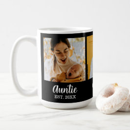Taza De Café Auntie Established Script Black 3 Photo Coffee