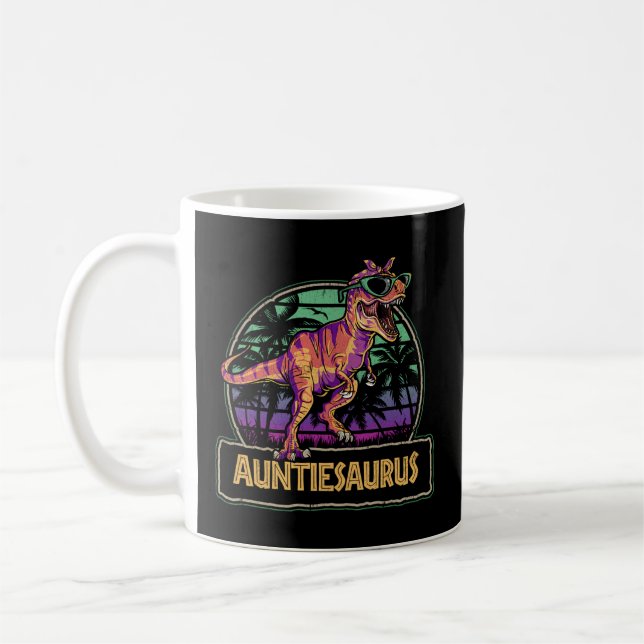 Taza De Café Auntiesauro T Rex Dinosaur Auntie Saurus Family (Izquierda)