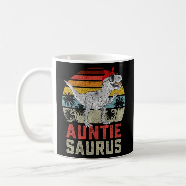 Taza De Café Auntiesauro T Rex Dinosaur Auntie Saurus Family (Izquierda)