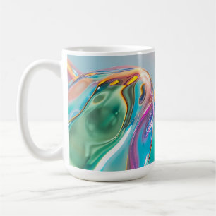 Taza De Café Aura Estética Gradiente de Metal Líquido Holográfi