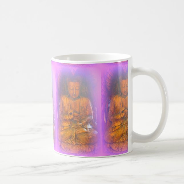 Taza De Café aura púrpura serena sentado buddhas café barro (Derecha)