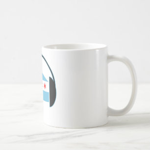 Taza De Café Auriculares de la bandera de casa de Chicago