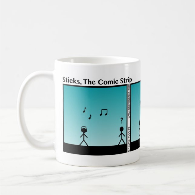 Taza De Café Auriculares divertidos Stickman Mug - 015 (Izquierda)