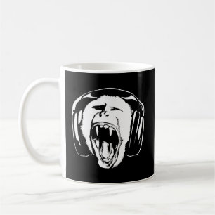 Taza De Café Auriculares Monkey Music Lover