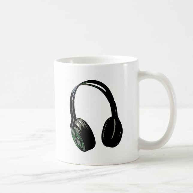 Taza De Café Auriculares Pop Art (Derecha)