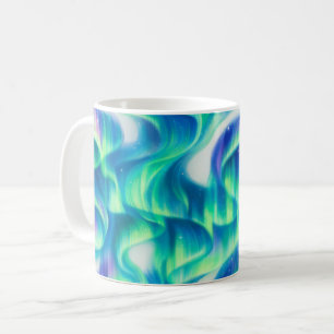 Taza De Café Aurora Boreal Patrón Abstracto