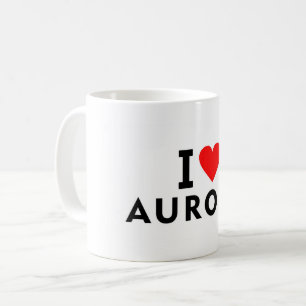 Taza De Café Aurora Estados Unidos América USA amor ciudad cora