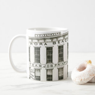 Taza De Café Aurora Illinois Aurora Beacon News 1871 Stone Lith
