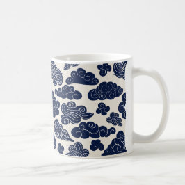 Taza De Café Auspiciosas nubes del patrón chino tradicional