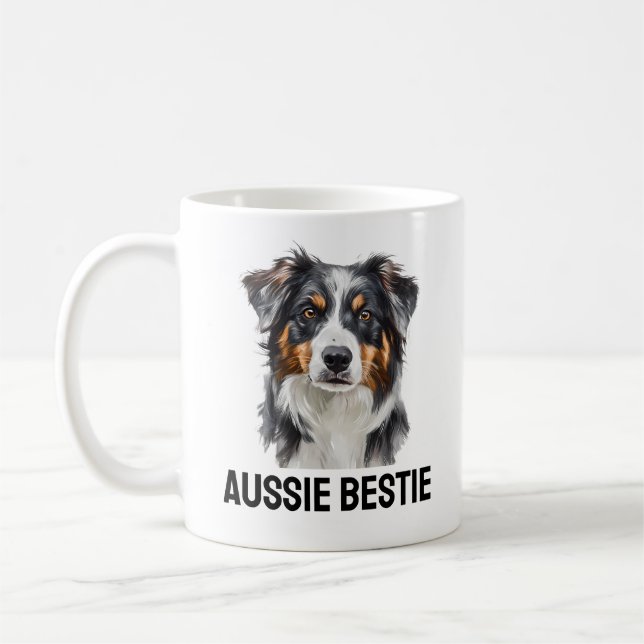 Taza De Café Aussie Bestie Mug - Regalo de pastor australiano l (Izquierda)
