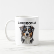 Aussie Rockstar Mug- Regalo de pastor australiano