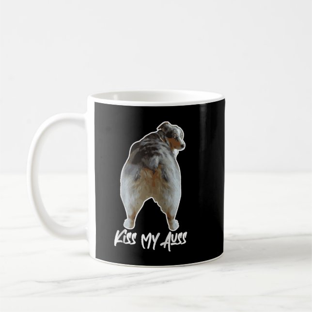 Taza De Café Aussie Shepherd Love Dog Australian Shepard Kiss M (Izquierda)