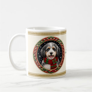 Taza De Café Aussiedoodle Navidad Perro Personalizado