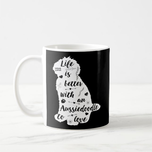 Taza De Café Aussiedoodle Shirt Design para Aussiedoodle Perro  (Izquierda)