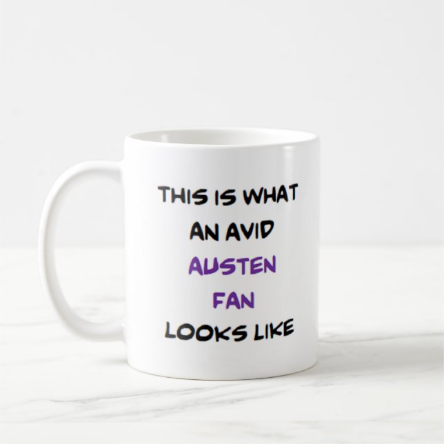 Taza De Café austen jane fan, avid (Izquierda)