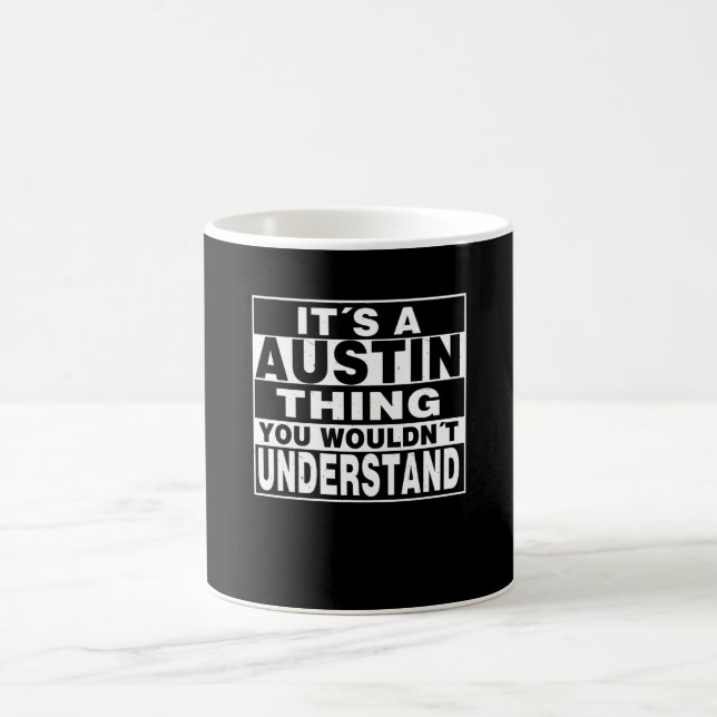 Taza De Café AUSTIN Apellido regalo personalizado (Centro)