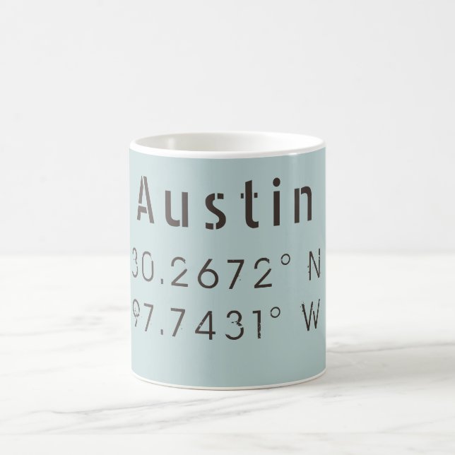 Taza De Café Austin Latitude y Longitud (Centro)